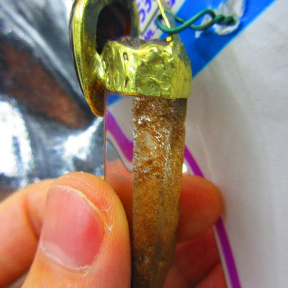 Fire Opal & Chlorite Quartz Phantom Gold Gemstone Pendant - Picture 4 of 8